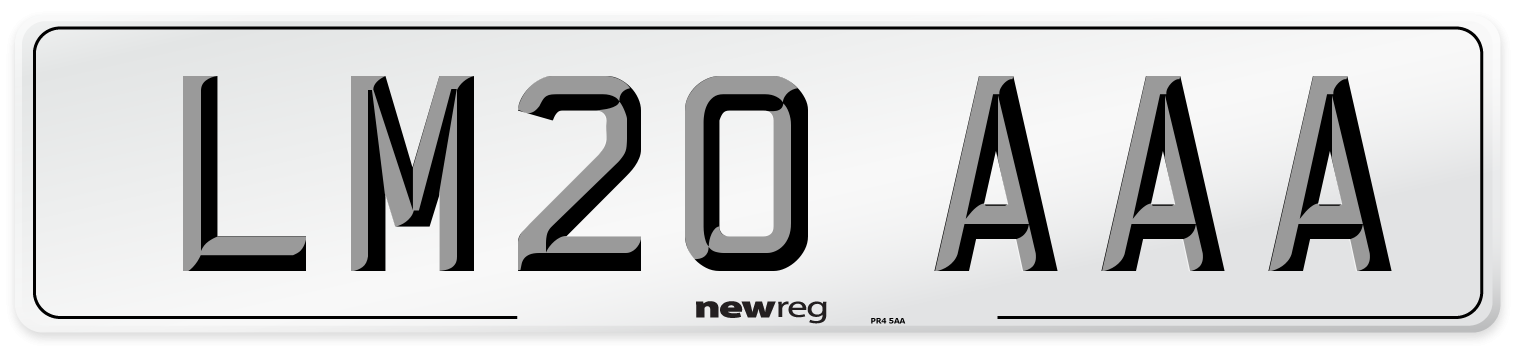 LM20 AAA Number Plate from New Reg